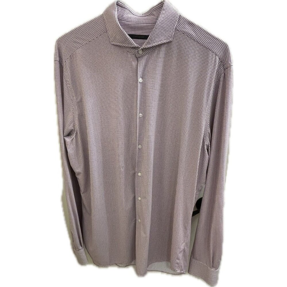 Greyson Golf Shirt XL Long Sleeve Button Up Stretch Performance Pink Check